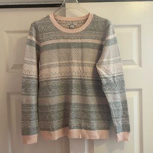Pink and Gray Croft and Barrow Sweater